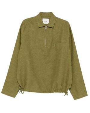Arte' Zip-Fastening Drawstring Polo Shirt - Green