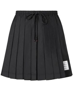 Thom Browne Ripstop Pleated Mini Skirt - Black