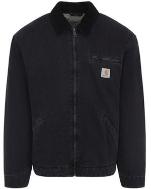 Carhartt Og Detroit Zip-Fastening Corduroy-Collar Jacket - Black
