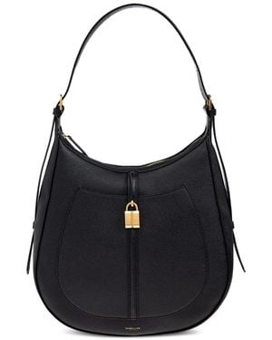 DeMellier London Small Siena Lock-Detail Leather Shoulder Bag - Black