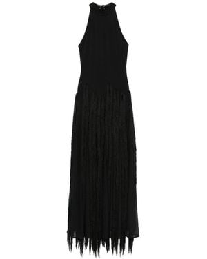 Bless Tassel Crocheted Maxi Dress - Black