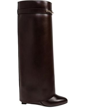 Givenchy Pointed Toe Leather Ankle Boots - Brown