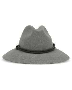 Brunello Cucinelli Monili-Detail Fedora Hat - Grey