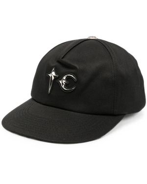 THUG CLUB Logo-Plaque Studded Baseball Cap - Black