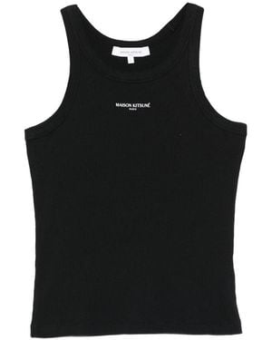 Maison Kitsuné Tank Top Ribbed - Black