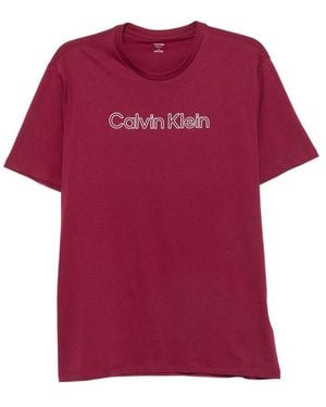 Calvin Klein Logo-Print T-Shirt - Purple