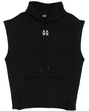 44 Label Group Mini Logo Hooded Sweatshirt - Black