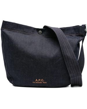 A.P.C. A. P.C. Medium Denim Crossbody Bag - Blue