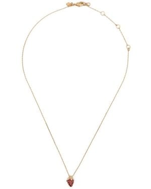 Kate Spade Strawberry-Pendant Crystal-Embellished Necklace - Metallic
