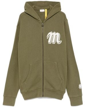 MONCLER X MERCEDES-BENZ X Mercedes-Bens Logo-Embroidered Hoodie - Green