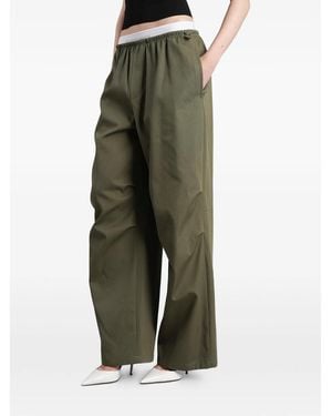Alexander Wang Logo-Waistband Trousers - Green