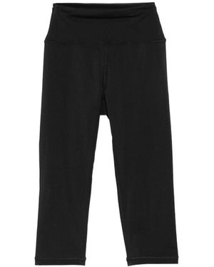 Sporty & Rich Logo-Print Cropped Leggings - Black