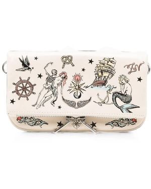 Zadig & Voltaire Mini Rock Tattoo Clutch Bag - White