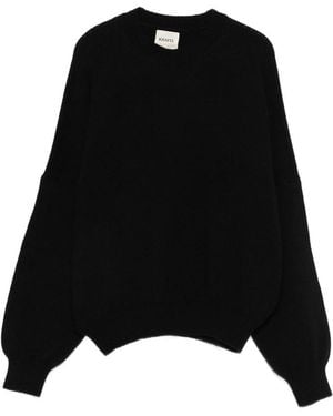 KHAITE Cashmere Jumper With Ribbed Details - Black