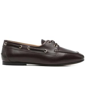 Henderson Paola Eyelet Lace-Up Boat Shoes - Brown
