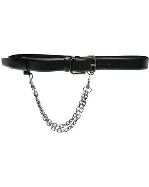 The Attico Belt With Chain Detail Calf Leather - Black