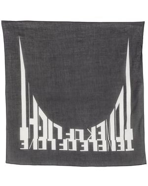 Rick Owens Graphic-Print Scarf - Grey