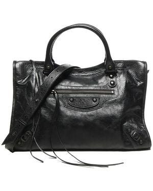 Balenciaga Medium Le City Leather Tote Bag - Black