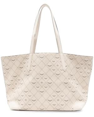 Zadig & Voltaire Perforated Logo-Monogram Tote Bag - Natural