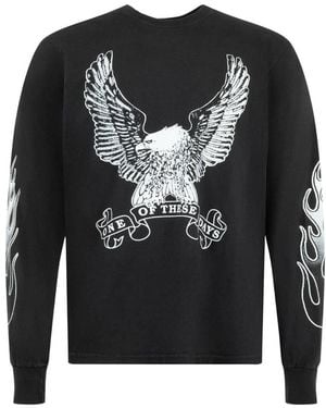 One Of These Days Graphic-Print Long-Sleeve T-Shirt - Black