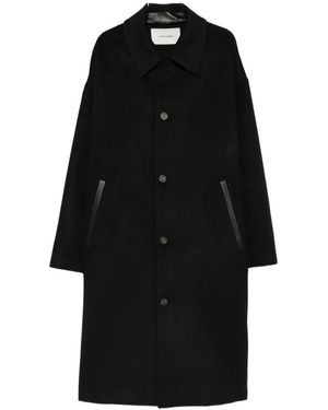 Entire studios Single-Breasted Wool Coat - Black