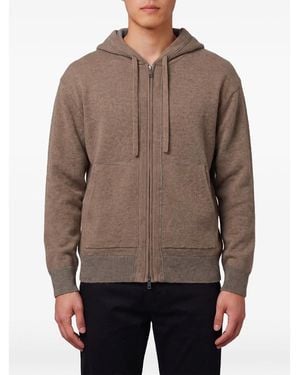 Roberto Collina Merino Wool Zip-Up Hoodie - Brown