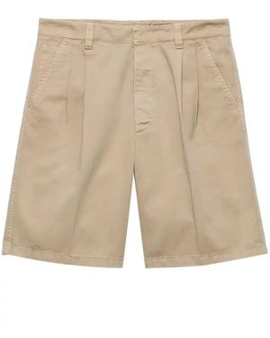 Prada Cotton Bermuda Shorts - Natural