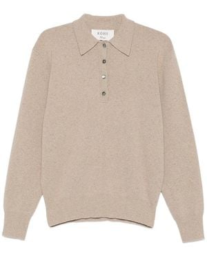 Rohe Button-Fastening Polo-Collar Sweater - Natural