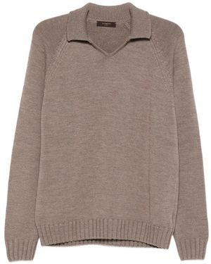 ZANONE-SLOWEAR Polo-Neck Wool Jumper - Brown