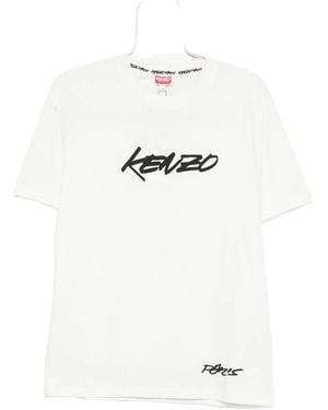 KENZO Logo-Print Organic Cotton T-Shirt - White