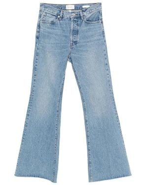 FRAME The Lax Raw-Edge Wide-Leg Jeans - Blue