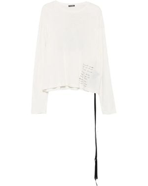 Ann Demeulemeester Drawstring Long-Sleeve T-Shirt - White