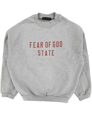 Fear Of God Logo-Print Sweatshirt - Grey
