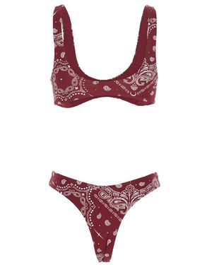 VENUJA Paisley-Print Crystal-Embellished Bikini - Red