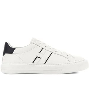 Hogan H691 Logo-Embellished Leather Trainers - White