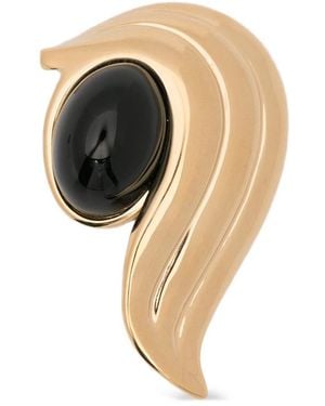 Ferragamo Cabochon-Embellished Sculpted Brooch - Metallic