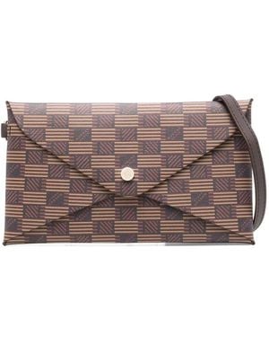 Moreau Geometric-Pattern Clutch Bag - Grey