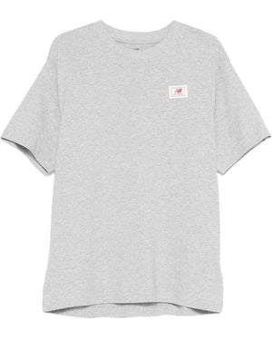 New Balance Cotton T Shirts - Grey