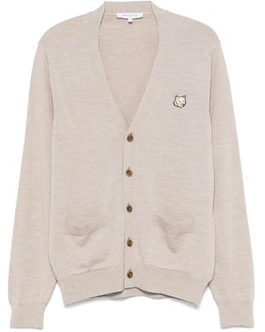 Maison Kitsuné Bold Fox Head Patch Cardigan - Natural