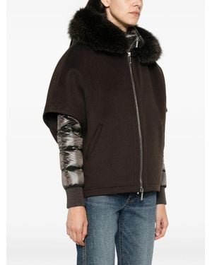 Moorer Pegaso Fur-Trim Jacket - Black