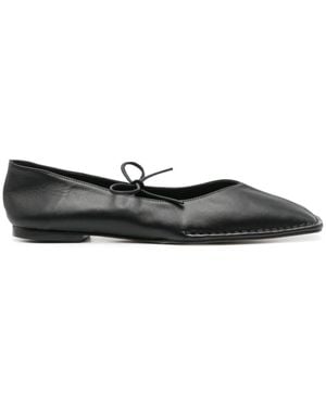 Alohas Sway Leather Ballerina Shoes - Black