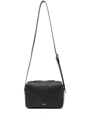 Tom Ford Grained-Leather Logo-Stamp Messenger Bag - Black