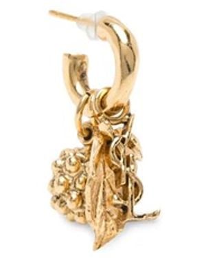Saint Laurent Leaf-Pendant Hoop Earrings - Metallic