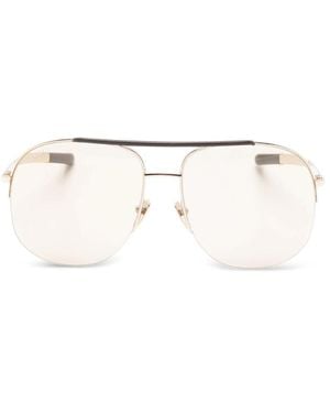 Gucci Top-Bar Pilot Sunglasses - Metallic