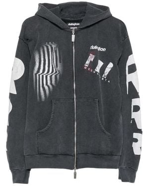RIVINGTON roi Rebis Graphic-Print Zip-Up Hoodie - Black