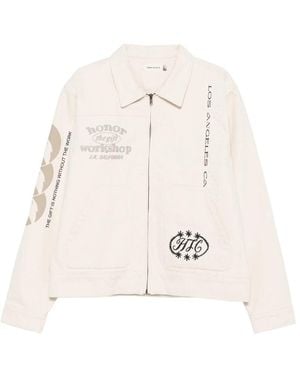 Honor The Gift Zip-Up Graphic-Print Jacket - Natural