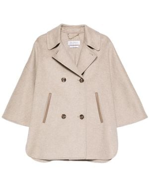 Max Mara Aospite Double-Breasted Cape-Style Jacket - Natural