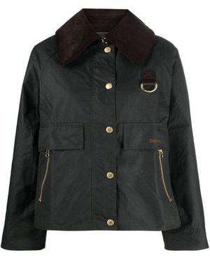Barbour Logo-Embroidered Oversized Jacket - Black