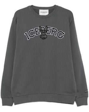 Iceberg Logo-Embroidered Sweatshirt - Gray