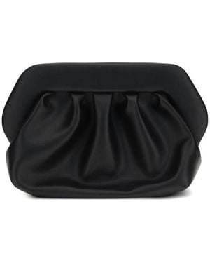 The Moire Gathered Clutch Bag - Black